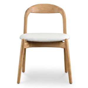 Bow Stoel Essen Hout | Wit Boucle