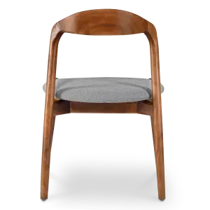 Bow Stoel Walnoot Hout | Grijs Boucle