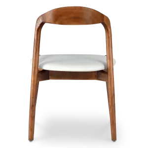 Bow Stoel Walnoot Hout | Offwhite PU Leer