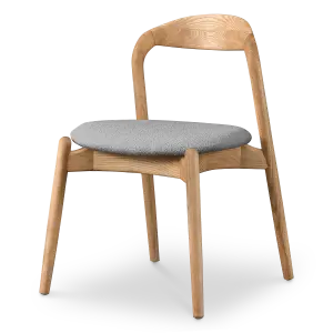 Bow Stoel Essen Hout | Grijs Boucle