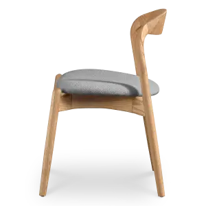 Bow Stoel Essen Hout | Grijs Boucle