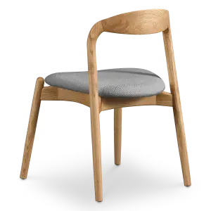 Bow Stoel Essen Hout | Grijs Boucle