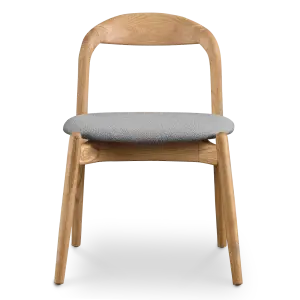 Bow Stoel Essen Hout | Grijs Boucle