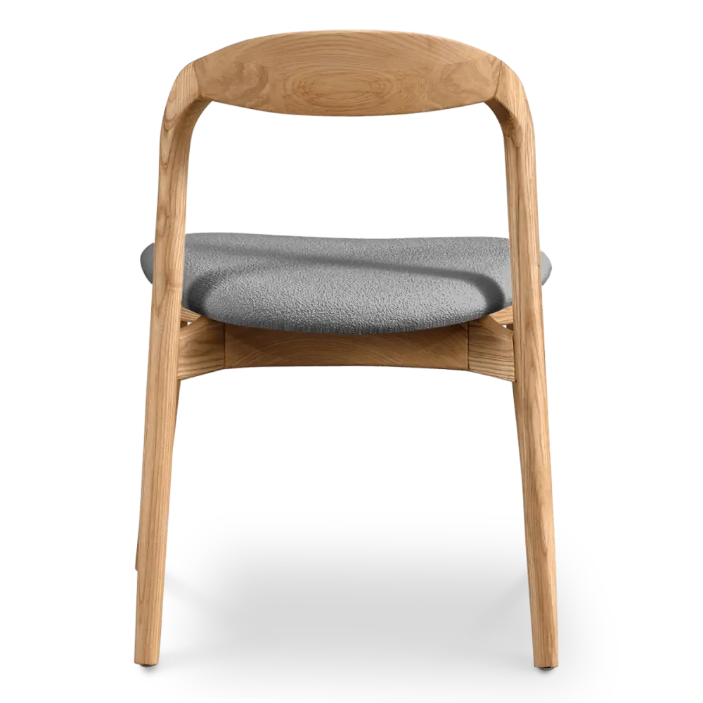 Bow Stoel Essen Hout | Grijs Boucle