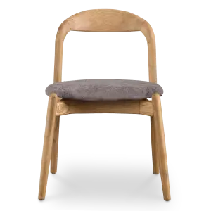 Bow Stoel Essen Hout | Grijs Bruin Chenille