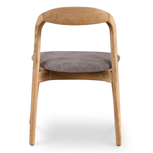 Bow Stoel Essen Hout | Grijs Bruin Chenille