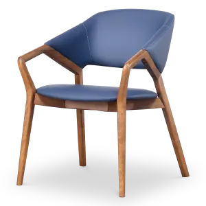 Japandi Eetkamerstoel Candorra | Blauw | Walnoot