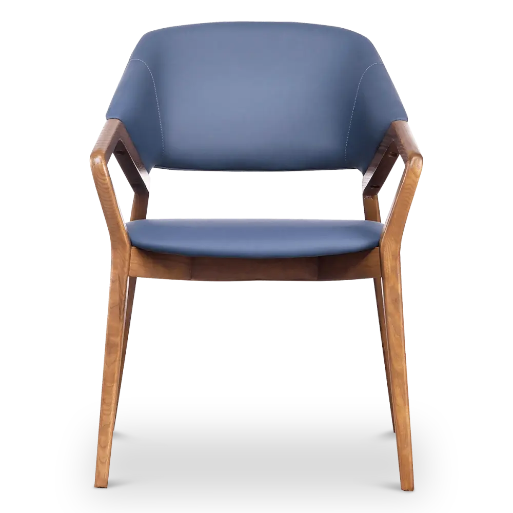 Japandi Eetkamerstoel Candorra | Blauw | Walnoot