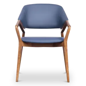 Japandi Eetkamerstoel Candorra | Blauw | Walnoot