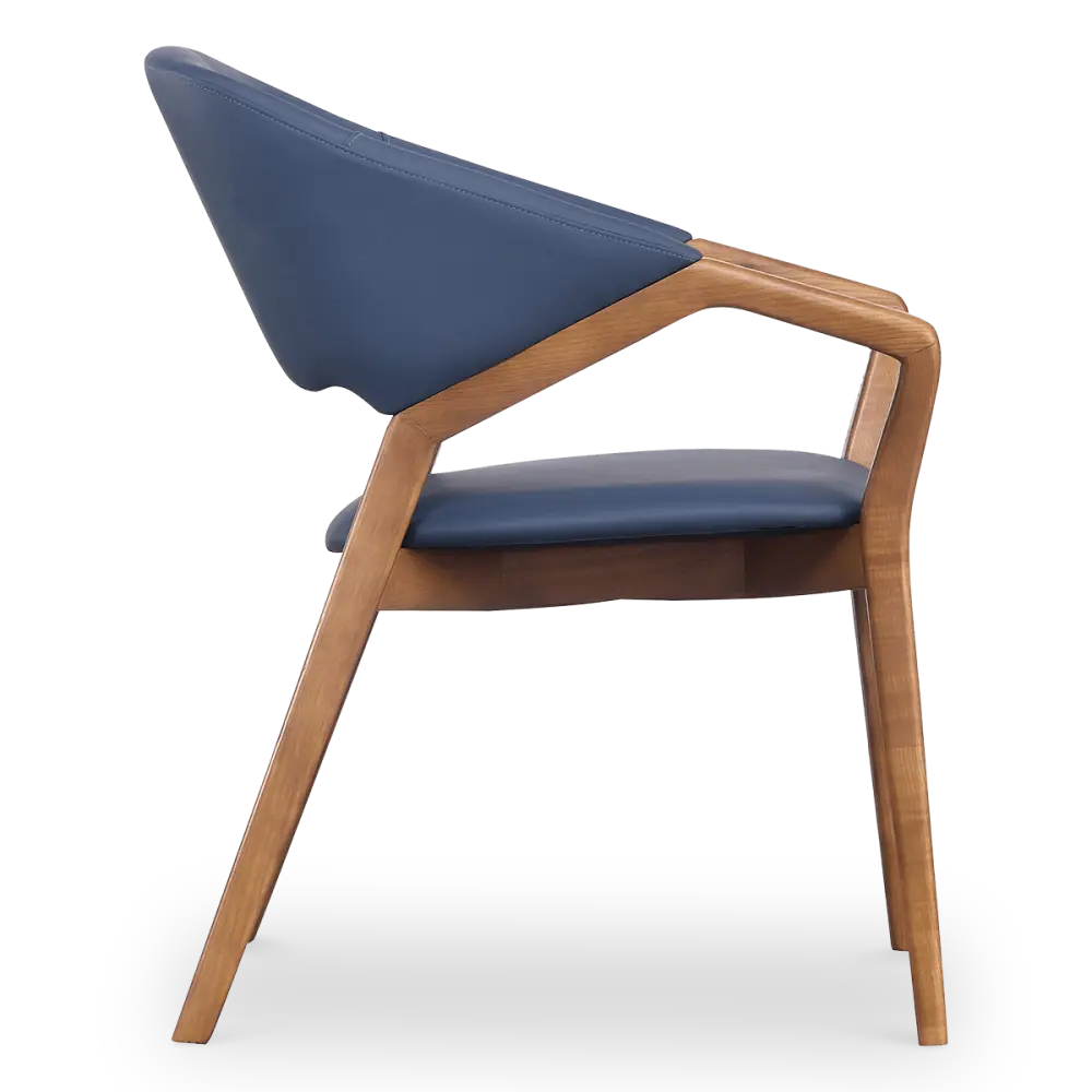 Japandi Eetkamerstoel Candorra | Blauw | Walnoot
