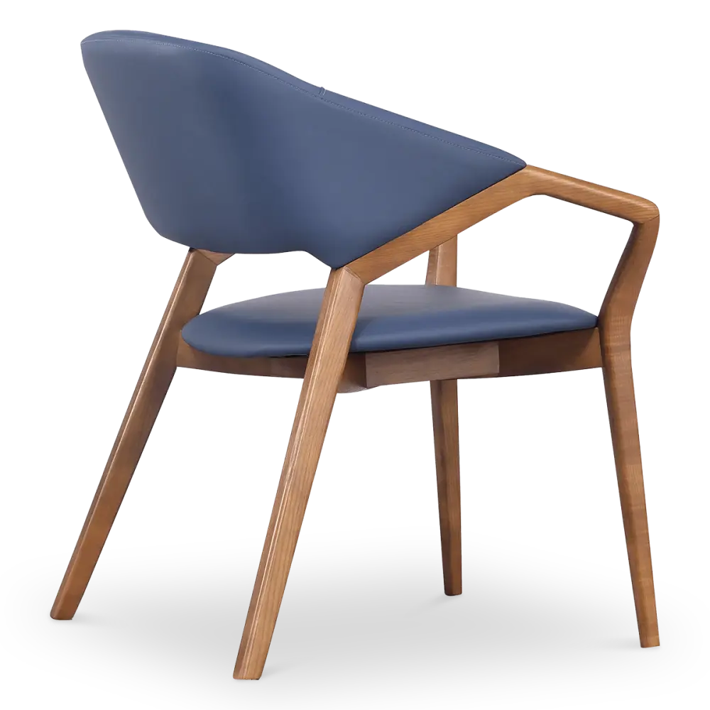 Japandi Eetkamerstoel Candorra | Blauw | Walnoot