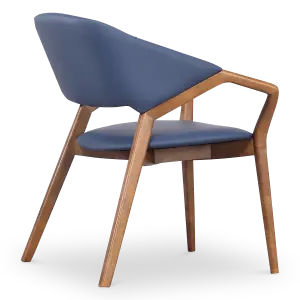 Japandi Eetkamerstoel Candorra | Blauw | Walnoot