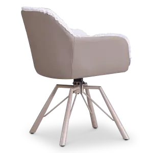 Draaibare Eetkamerstoel Nord | Taupe Sheepskin Taupe Leer  | Taupe Onderstel