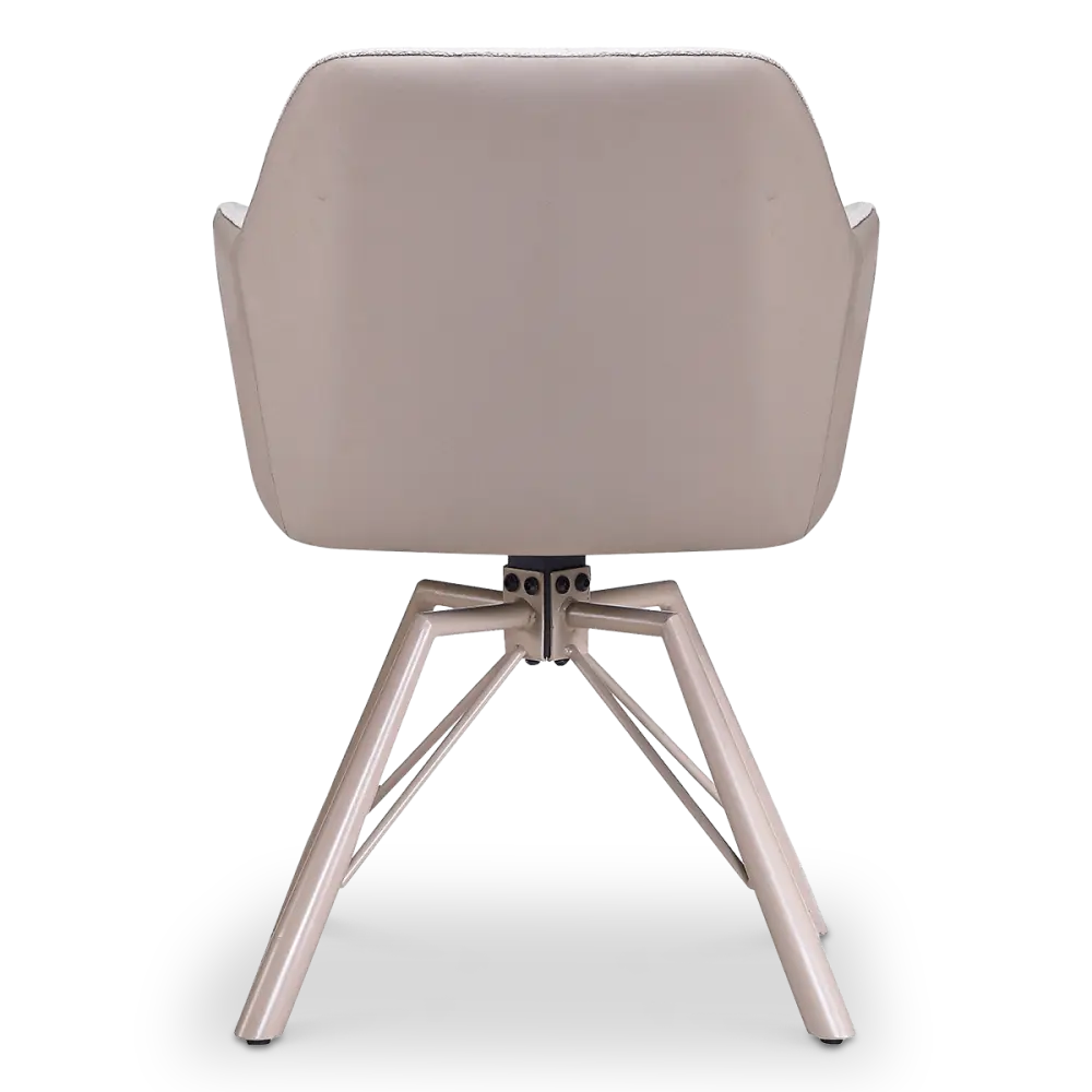Draaibare Eetkamerstoel Nord | Taupe Boucle Taupe Leer  | Taupe Onderstel