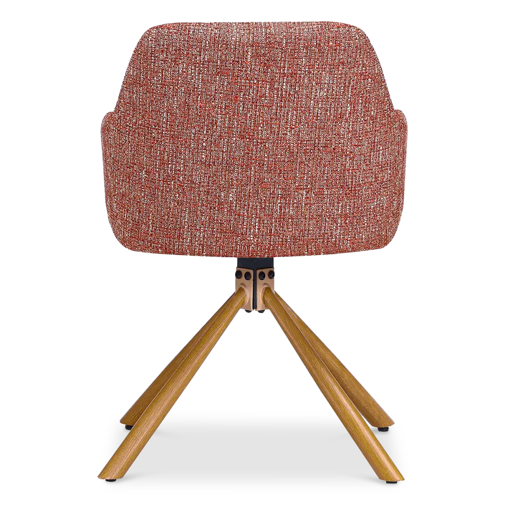 Draaibare Eetkamerstoel Wolf | Rood | Eiken Onderstel