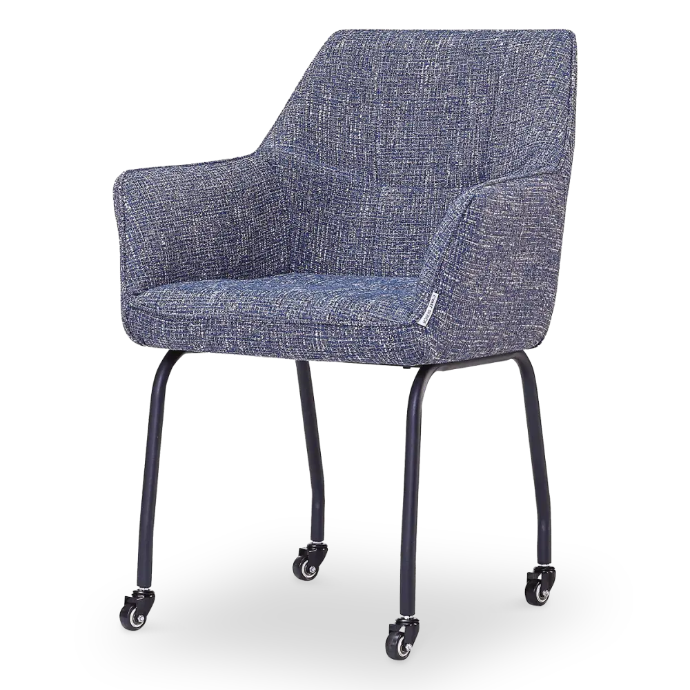 Eetkamerstoel Met Wieltjes Till | Blauw