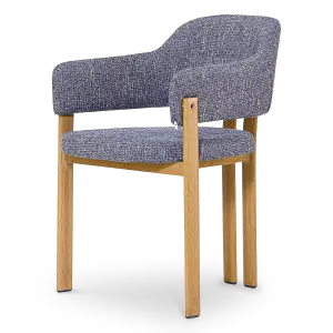 Japandi Eetkamerstoel Isamu | Blauw OTE | Eiken Onderstel