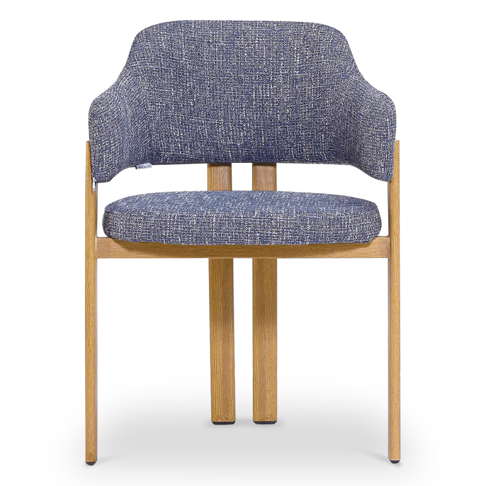 Japandi Eetkamerstoel Isamu | Blauw OTE | Eiken Onderstel