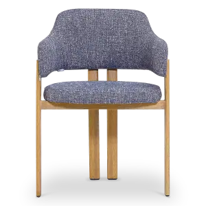 Japandi Eetkamerstoel Isamu | Blauw OTE | Eiken Onderstel