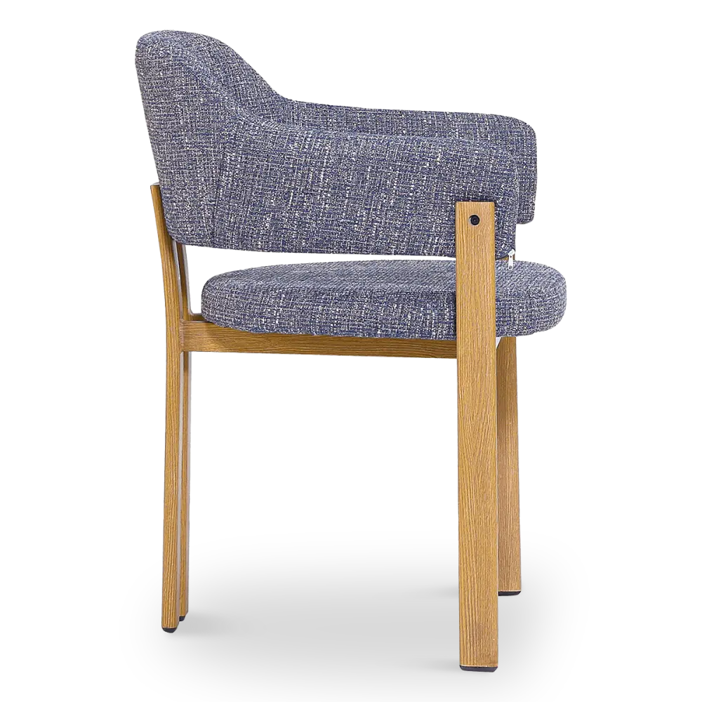 Japandi Eetkamerstoel Isamu | Blauw OTE | Eiken Onderstel