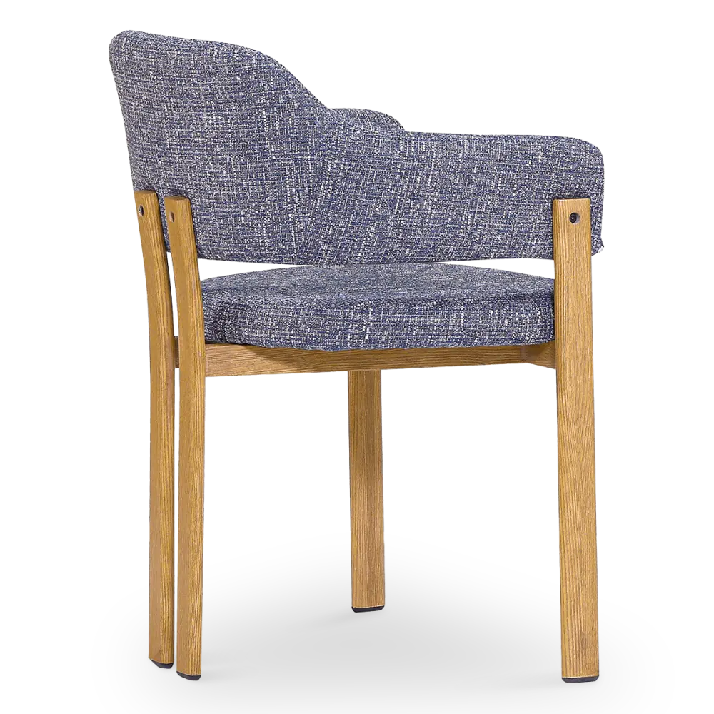 Japandi Eetkamerstoel Isamu | Blauw OTE | Eiken Onderstel