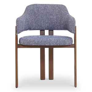 Japandi Eetkamerstoel Isamu | Blauw OTE | Walnoot Onderstel