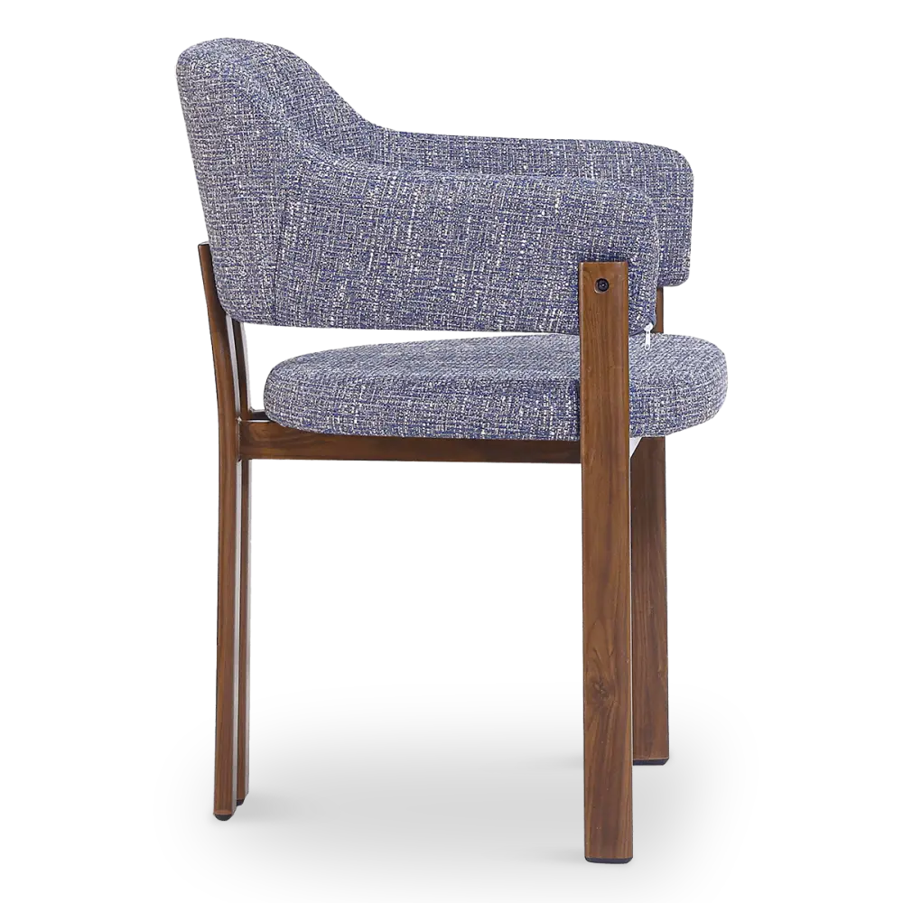 Japandi Eetkamerstoel Isamu | Blauw OTE | Walnoot Onderstel