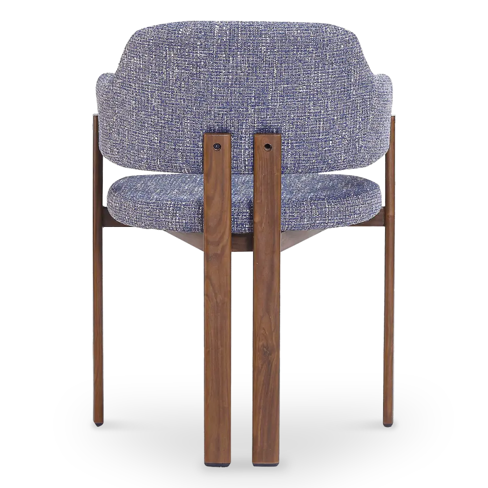 Japandi Eetkamerstoel Isamu | Blauw OTE | Walnoot Onderstel