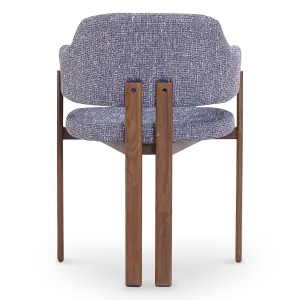 Japandi Eetkamerstoel Isamu | Blauw OTE | Walnoot Onderstel