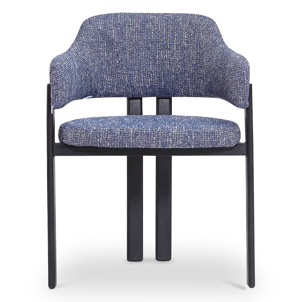 Japandi Eetkamerstoel Isamu | Blauw OTE | Zwart Onderstel
