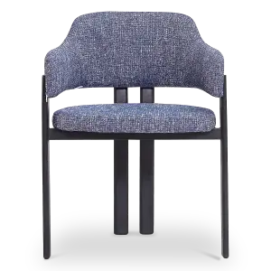 Japandi Eetkamerstoel Isamu | Blauw OTE | Zwart Onderstel