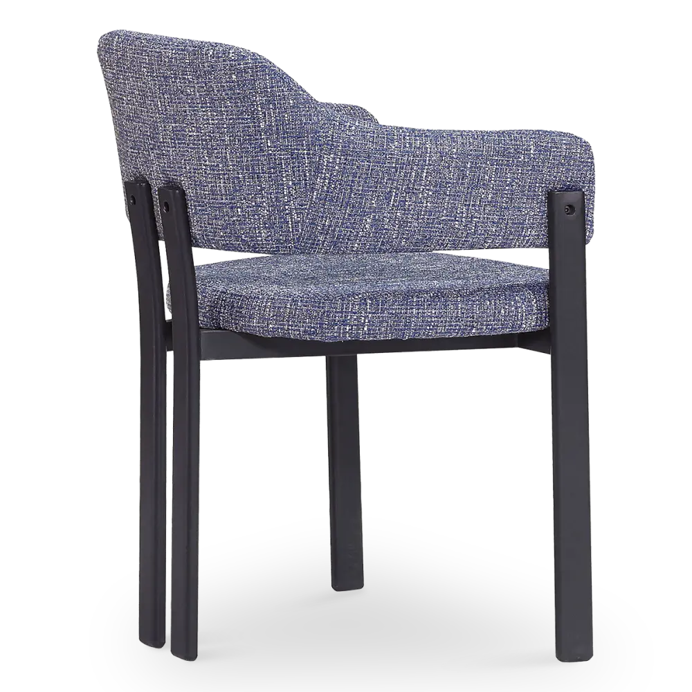 Japandi Eetkamerstoel Isamu | Blauw OTE | Zwart Onderstel