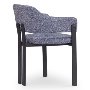 Japandi Eetkamerstoel Isamu | Blauw OTE | Zwart Onderstel