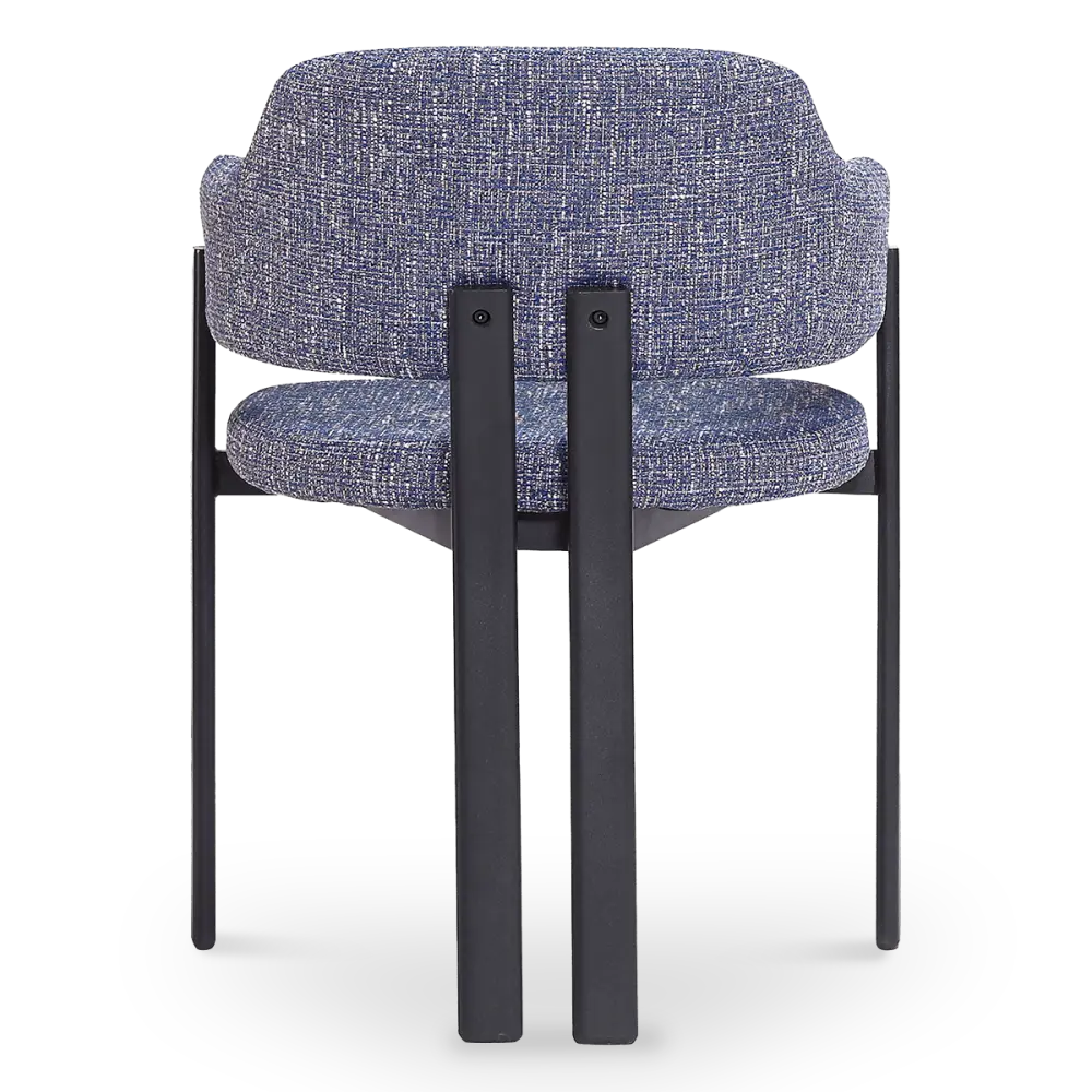Japandi Eetkamerstoel Isamu | Blauw OTE | Zwart Onderstel
