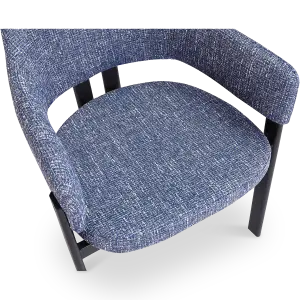 Japandi Eetkamerstoel Isamu | Blauw OTE | Zwart Onderstel