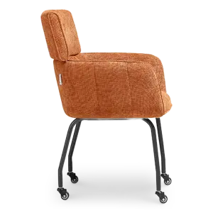 Eetkamerstoel Met Wieltjes Modar | Terracotta Chenille
