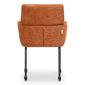 Eetkamerstoel Met Wieltjes Modar | Terracotta Chenille