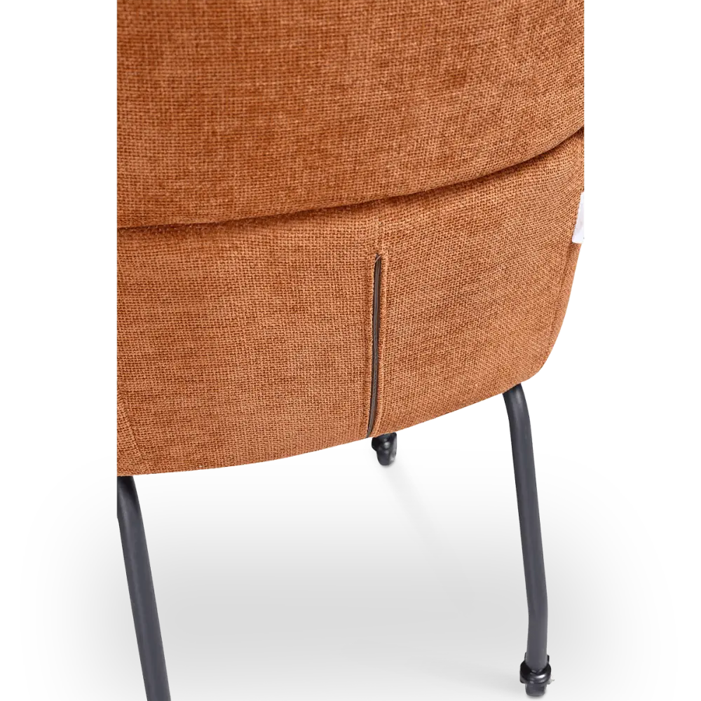 Eetkamerstoel Met Wieltjes Modar | Terracotta Chenille