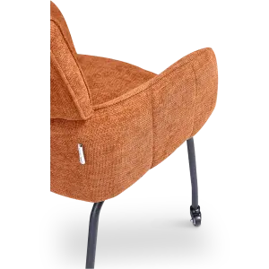 Eetkamerstoel Met Wieltjes Modar | Terracotta Chenille
