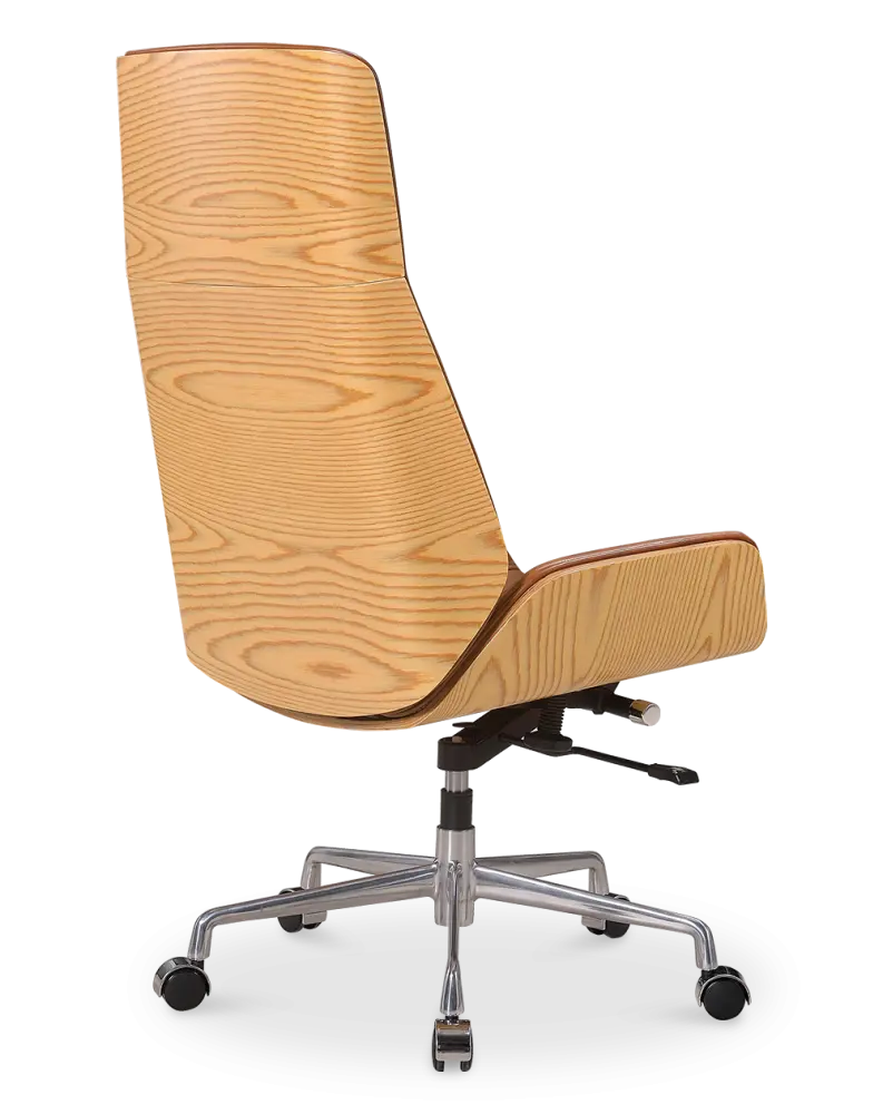 Bureaustoel Charles Cognac Leer, Essen Hout