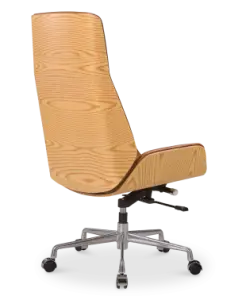 Bureaustoel Charles Cognac Leer, Essen Hout