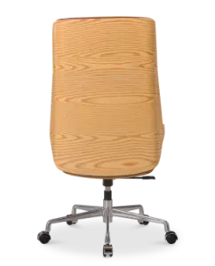 Bureaustoel Charles Cognac Leer, Essen Hout