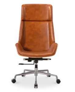 Bureaustoel Charles Cognac Leer, Essen Hout
