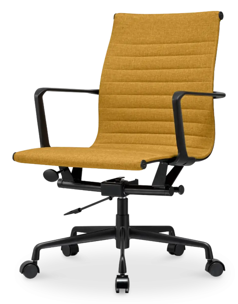 Cavel CD 117 Bureaustoel Oker Linnen | Zwart Frame