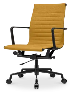 Cavel CD 117 Bureaustoel Oker Linnen | Zwart Frame