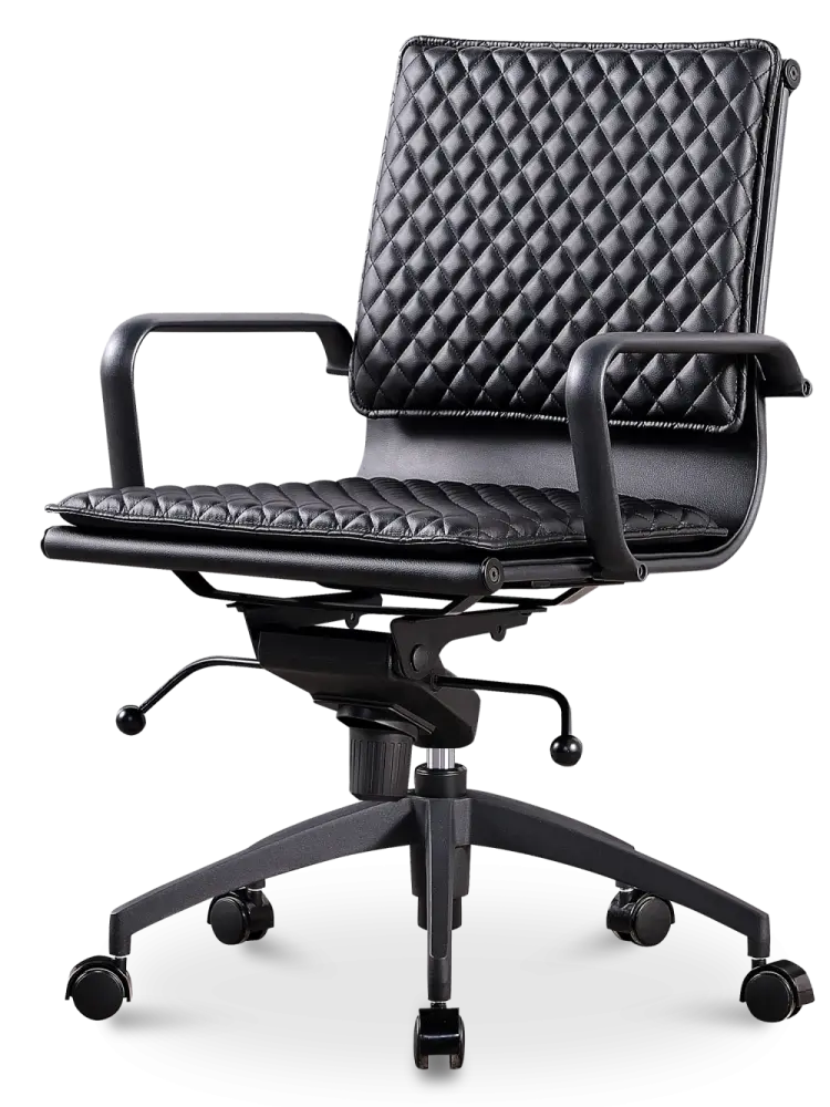 Diamond Softpad Bureaustoel Zwart | Lage Rug
