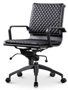 Diamond Softpad Bureaustoel Zwart | Lage Rug