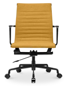 Cavel CD 117 Bureaustoel Oker Linnen | Zwart Frame