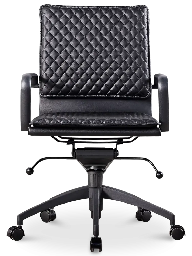Diamond Softpad Bureaustoel Zwart | Lage Rug