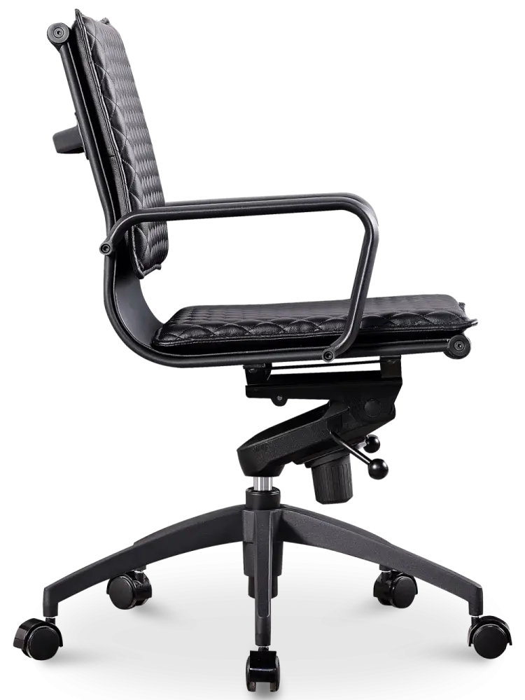Diamond Softpad Bureaustoel Zwart | Lage Rug